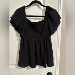 NWOT SHEIN black peplum top, perfect for fall/winter!